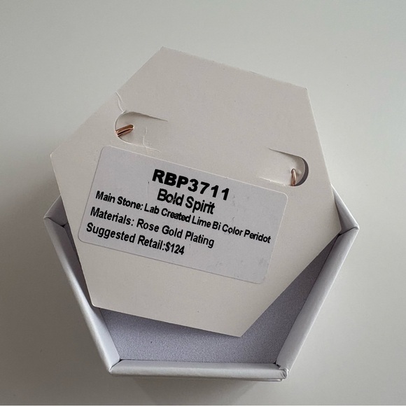 Bomb Party August Mix Bold Spirit Earrings RBP3711 BiColor Peridot Rose Gold - Picture 7 of 9